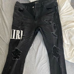 COPY - Black embroidered Amiri Jeans